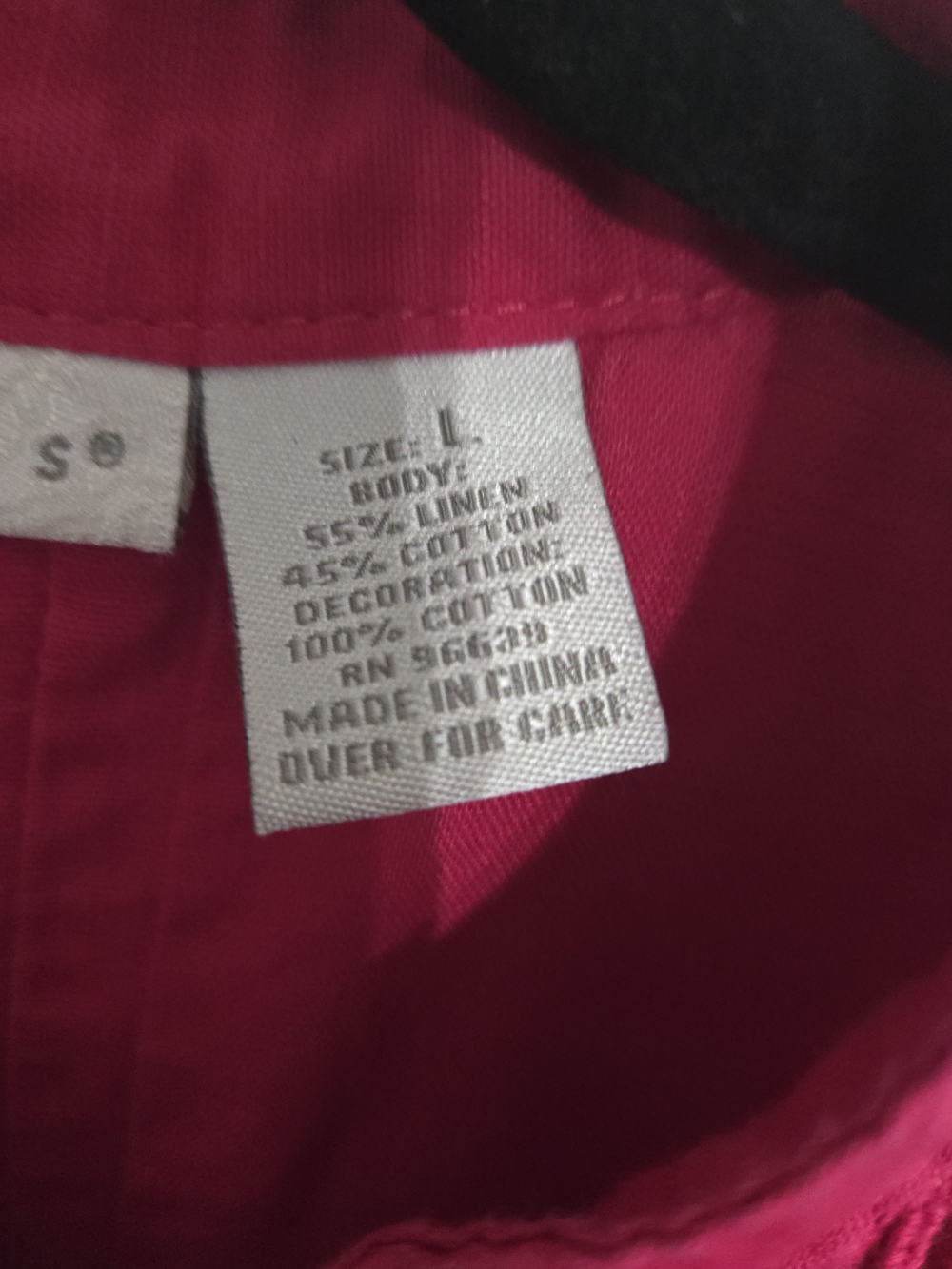 Tweeds Hot Pink Sleeveless Linen Blend Button Up Blouse - Picture 3 of 6